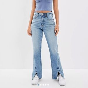 American Eagle Outfitters Light Blue Curvy 90s Boot Cut Denim Jeans
